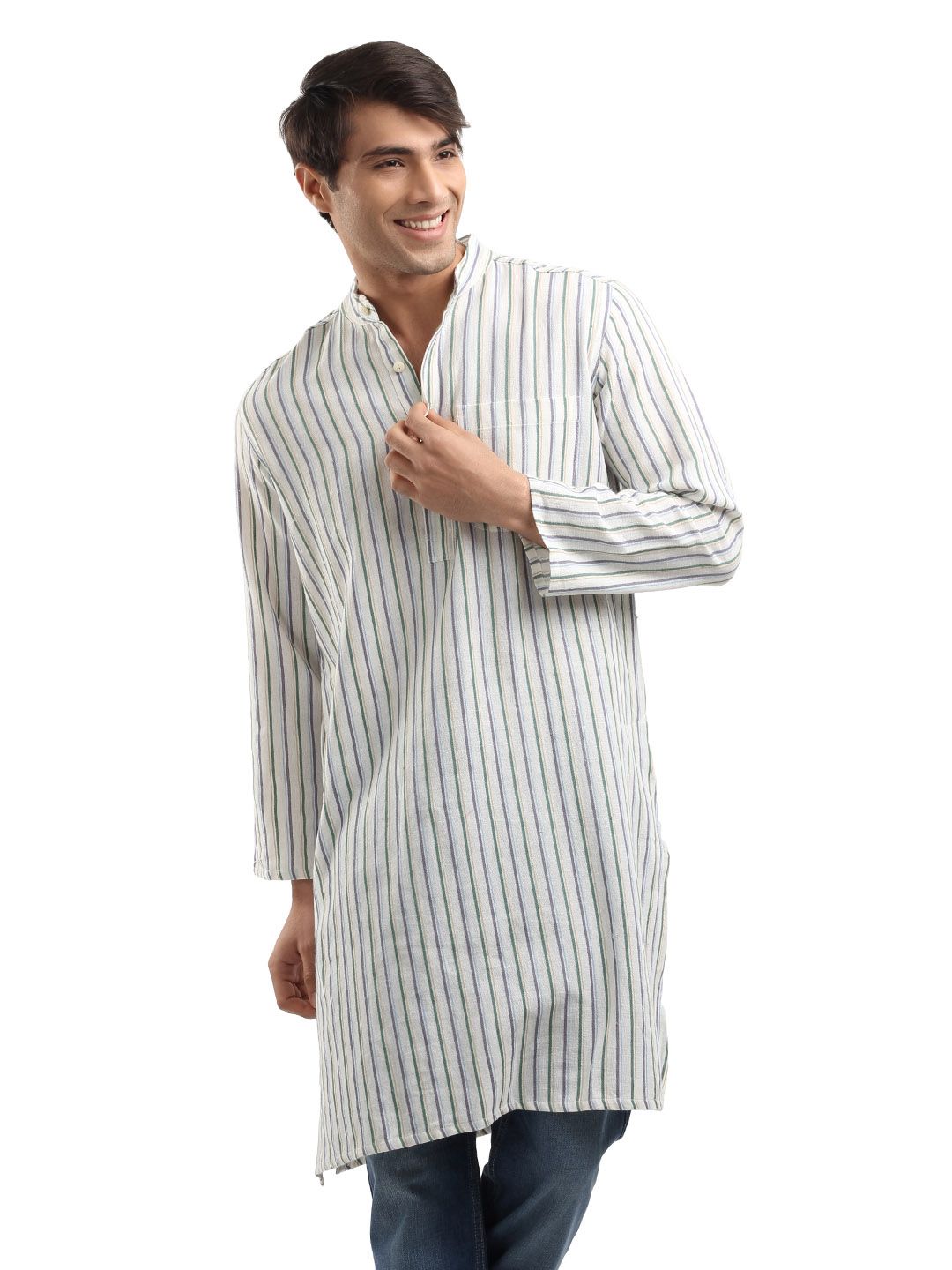 Fabindia-Men-White-Striped-Khadi-Kurta_6ee14625437595b008b470670026c456_images